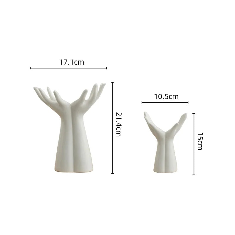 Vaso Escultural de Ceramica com Medidas dos Dois Vasos