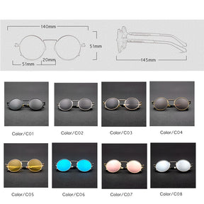 TUZENGYONG Classic Gothic Steampunk Polarized Sunglasses Men Women Brand Designer Vintage Round Metal Frame Sun Glasses UV400