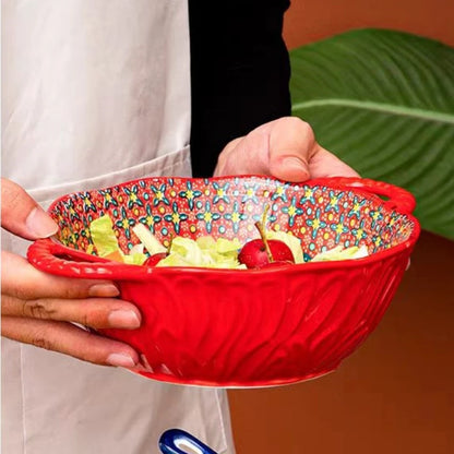 Tigela Boêmia de Cerâmica com 2 Alças - Elegância e Praticidade