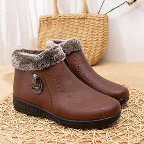 2022 Top Quality Mom Leather Ankle Boots Women Non-slip Winter Fur Snow Boots Female Wedge Oxford Sneakers Womens Winter Shoes