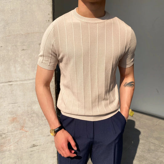 Camisa Masculina de Malha Luxuosa - Verão Elegante