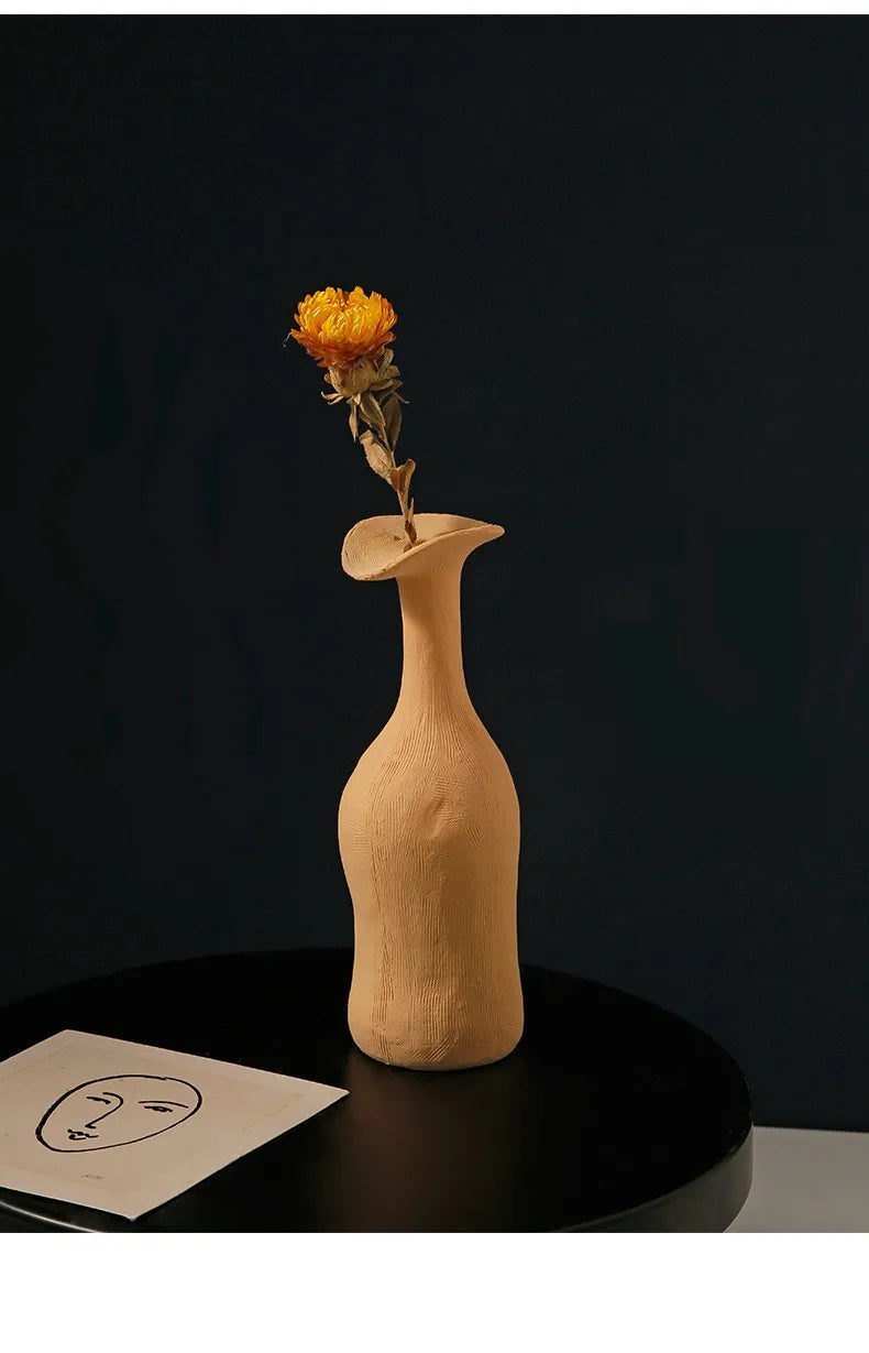 Vaso Nórdico de Cerâmica - Elegância Morandi