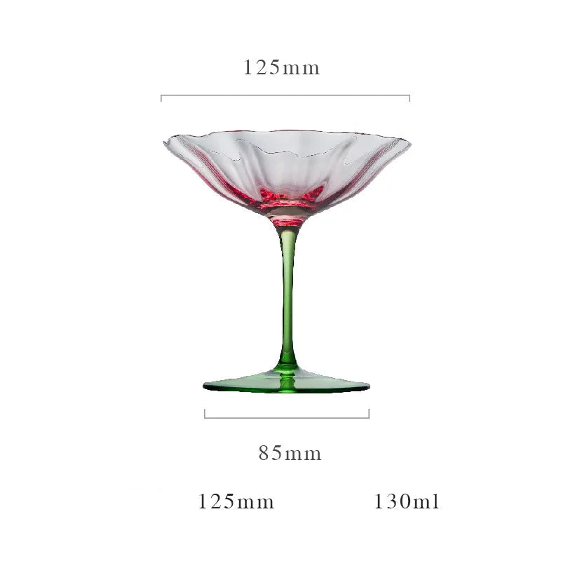 Taça de Cristal Luxo com Design Floral