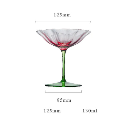 Taça de Cristal Luxo com Design Floral