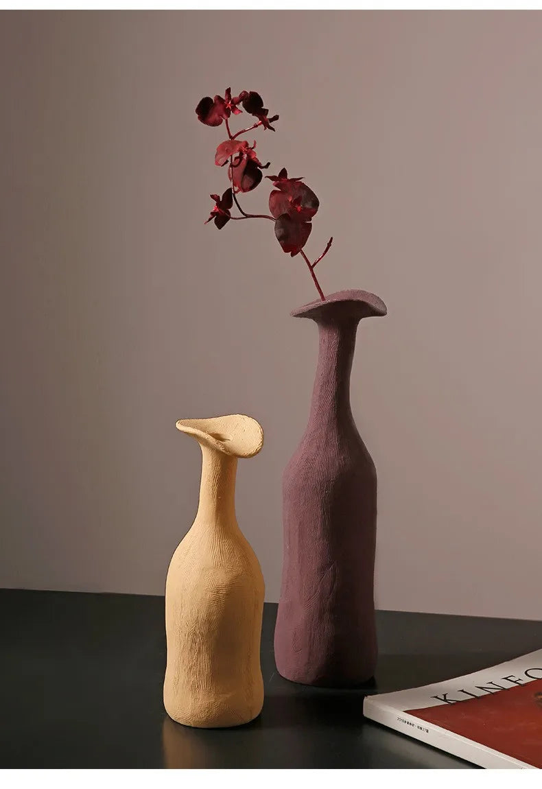 Vaso Nórdico de Cerâmica - Elegância Morandi