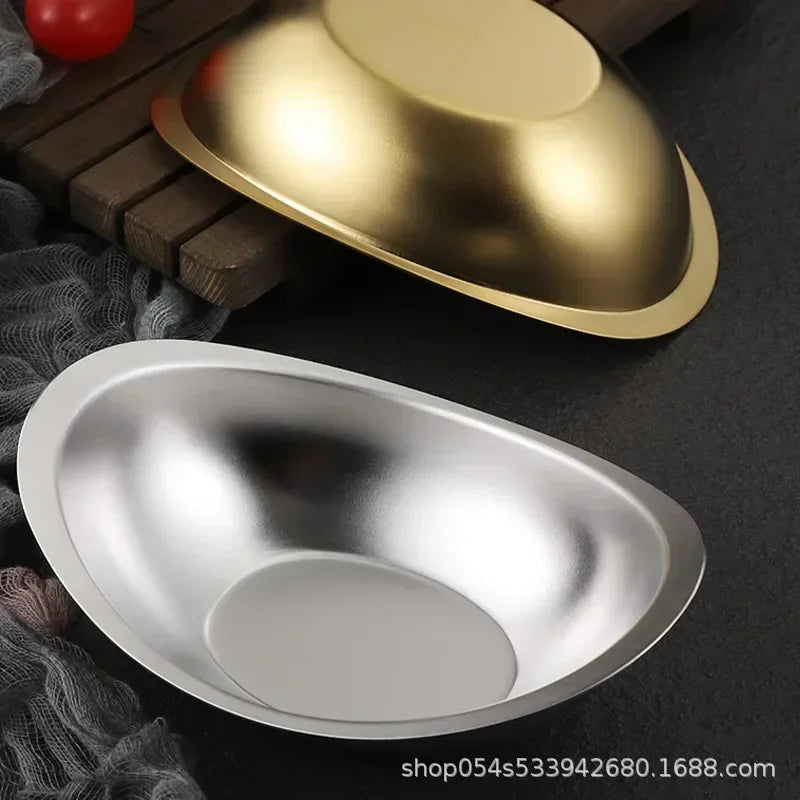 304 aço inoxidável Golden Bowl, Coreano Salad Bowl, Snack Sobremesa Bowl, Cozinha Louça, Comercial