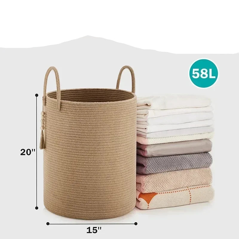 Cesta de Armazenamento de Luxo em Algodão 58L