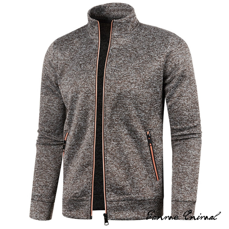 Spring Men&#39;s Turn-down Collar Sweatshirt Zipper Stand Collar Pullovers Man Sweatshirts Man Zippers Sweater Coats