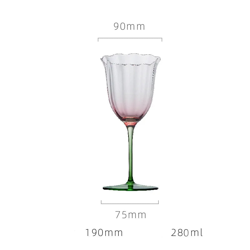Taça de Cristal Luxo com Design Floral