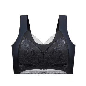 Top High Quality Lace Ladies Underwear Sexy and Comfortable No Steel Rings Fixed Cups Gathered Small Large Size Bra Thin Section