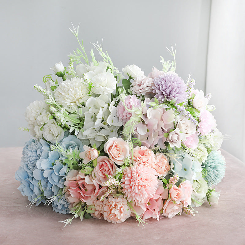 Produto Seda Artificial Rosa Flores, Falso Dandelion, Hortênsia, Flor Da Noiva, Festa De Casamento, Decoração De Casa, 1 Buquê - 1