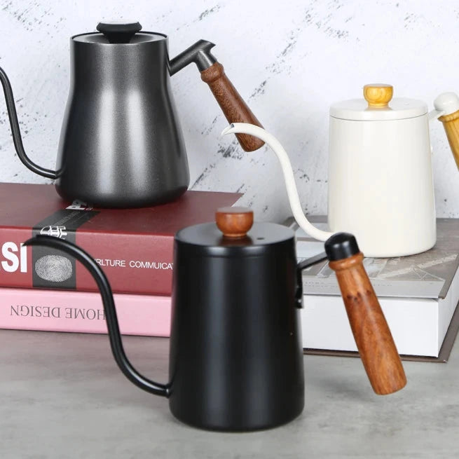 Cafeteira Leite Espuma Jarro Jarro Gooseneck Chaleira Bico Aço Inoxidável Café Chá Chá Leite Pote Chaleira Pode 550 /600ml