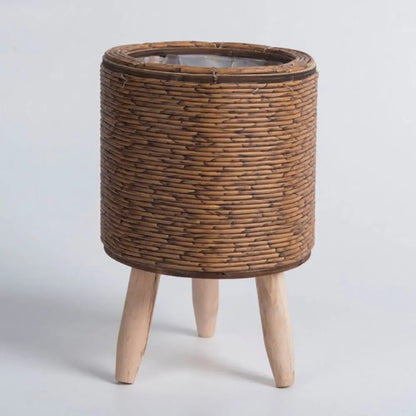Vaso de Flores em Rattan Cilíndrico com Design Elegante e Pernas Removíveis