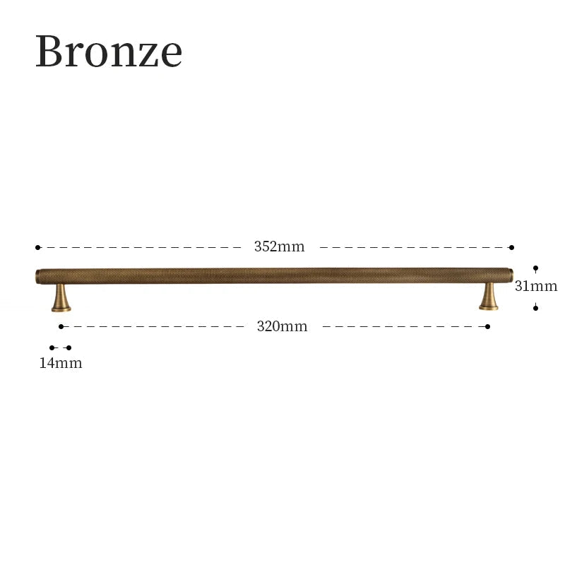 Puxadores de Bronze com Padrão Knurl Elegantes para Móveis