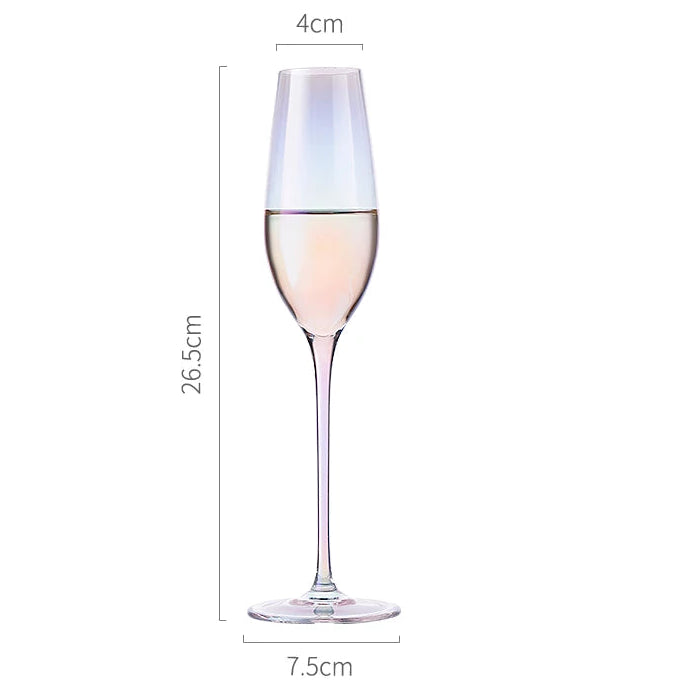 Taça de Cristal Furta-cor para Vinho e Champanhe