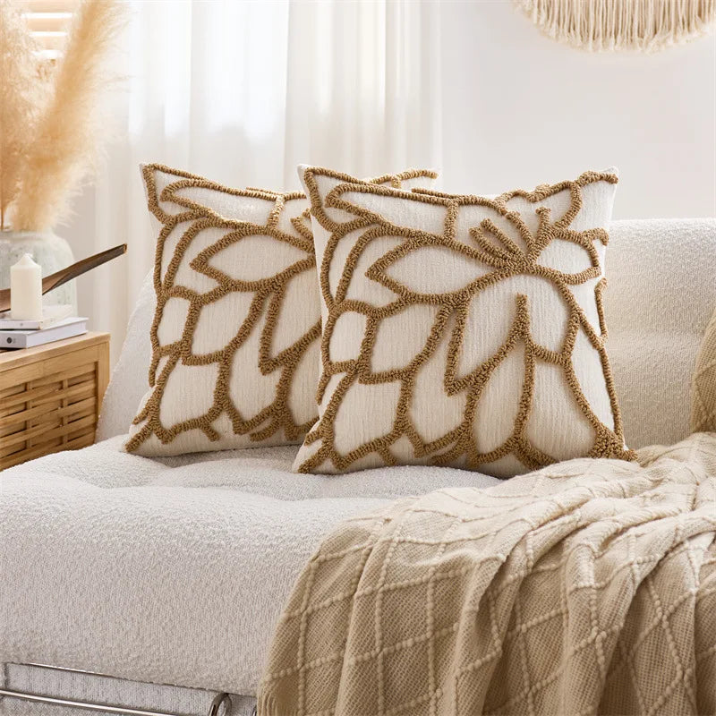 Capa de Almofada Floral Tufted - Toque de Elegância e Conforto