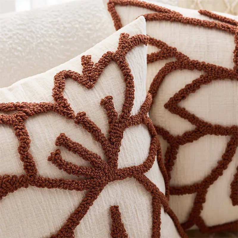 Capa de Almofada Floral Tufted - Toque de Elegância e Conforto