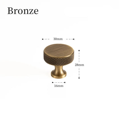 Puxadores de Bronze com Padrão Knurl Elegantes para Móveis