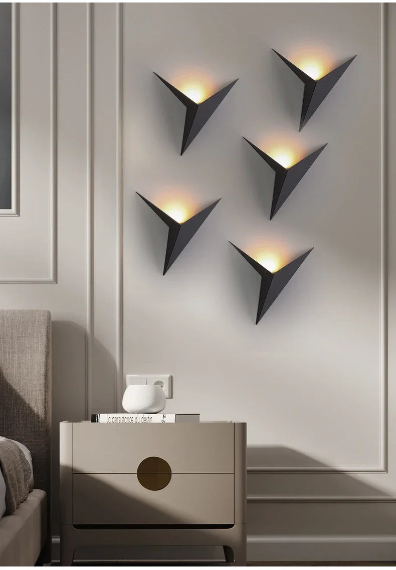 Produto Minimalista nórdico LED parede luminária, lâmpadas de fundo TV preto, quarto, sala de estar, luminárias interiores em casa - 1