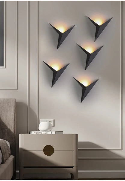 Produto Minimalista nórdico LED parede luminária, lâmpadas de fundo TV preto, quarto, sala de estar, luminárias interiores em casa - 1