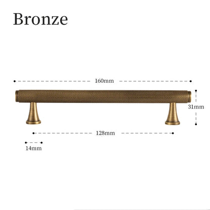 Puxadores de Bronze com Padrão Knurl Elegantes para Móveis
