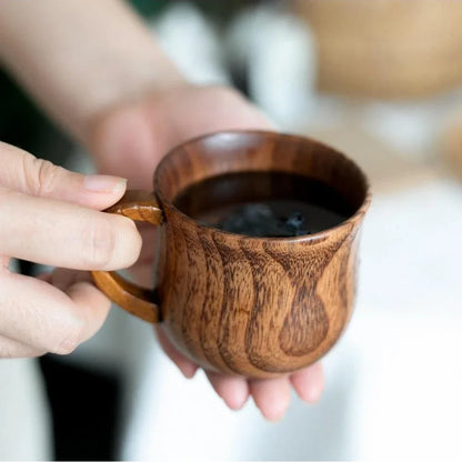 Caneca de Madeira com Alça Minimalista - Macasishop