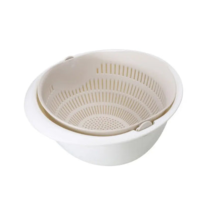 Bandeja de frutas de cozinha removível dupla camada bacia de frutas e vegetais cesta de drenagem criativa casa rotativa cesta de lavagem