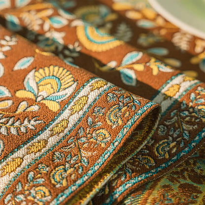 Caminho de Mesa de Luxo com Borlas - Elegância Floral para Sua Casa