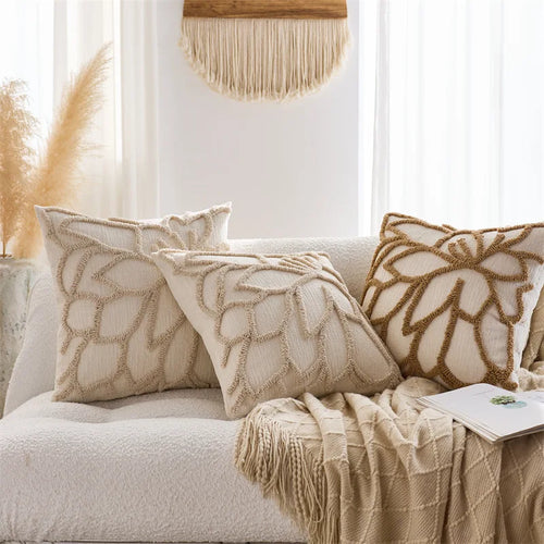 Capa de Almofada Floral Tufted - Toque de Elegância e Conforto