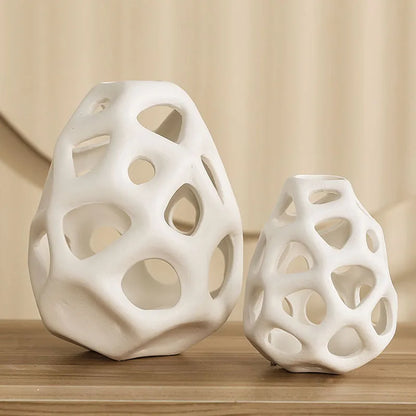 vaso de cerâmica branco preto nórdico clássico estética escritório casa sala estar decoração interior acessórios