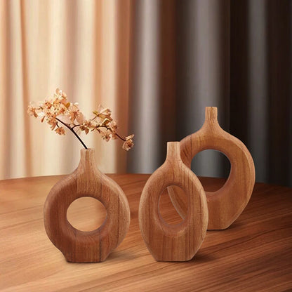 Vaso Nórdico de Madeira: Elegância e Design Exclusivo