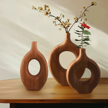 Vaso Nórdico de Madeira: Elegância e Design Exclusivo