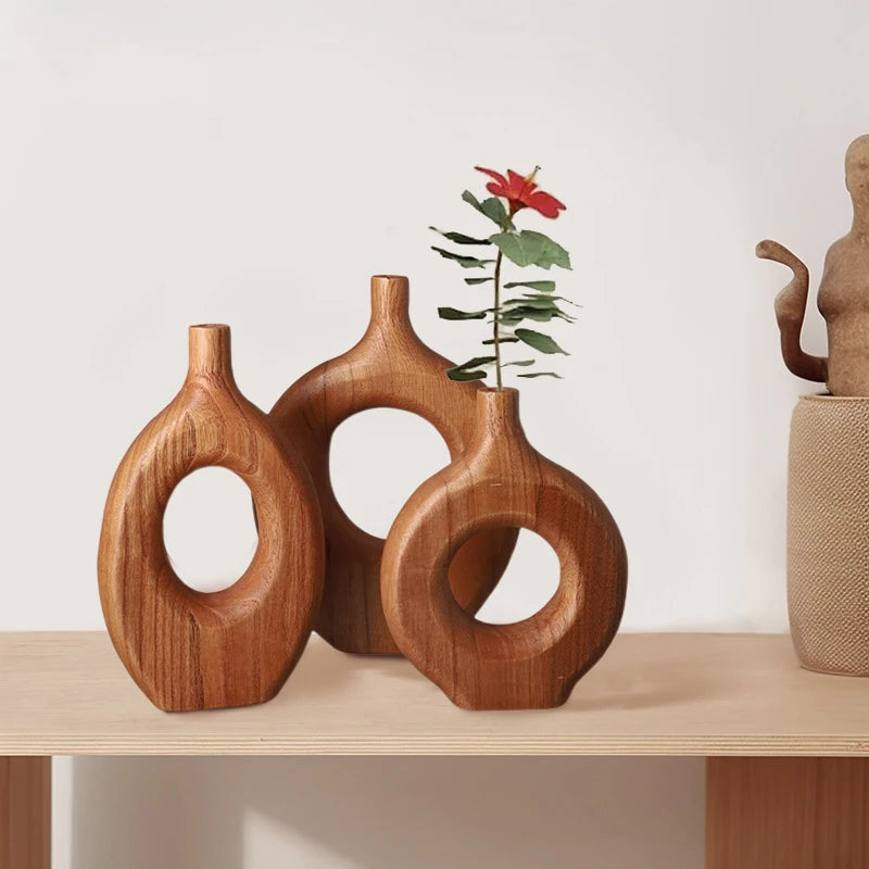 Vaso Nórdico de Madeira: Elegância e Design Exclusivo
