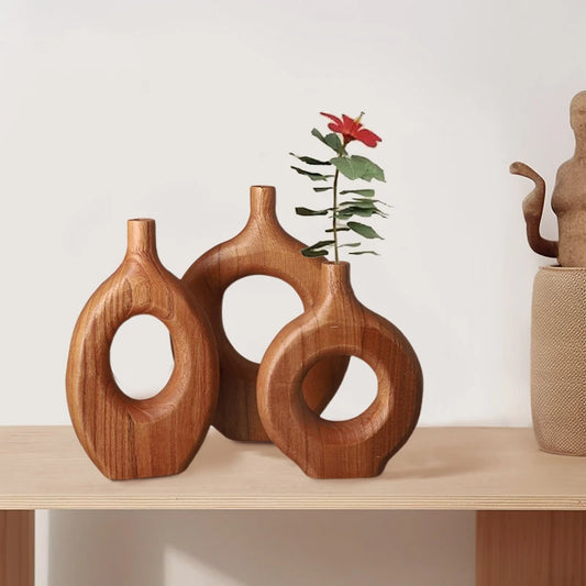 Vaso Nórdico de Madeira: Elegância e Design Exclusivo