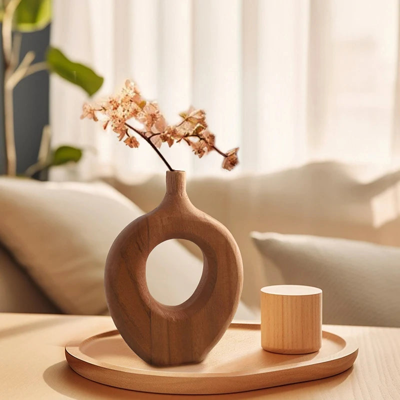 Vaso Nórdico de Madeira: Elegância e Design Exclusivo