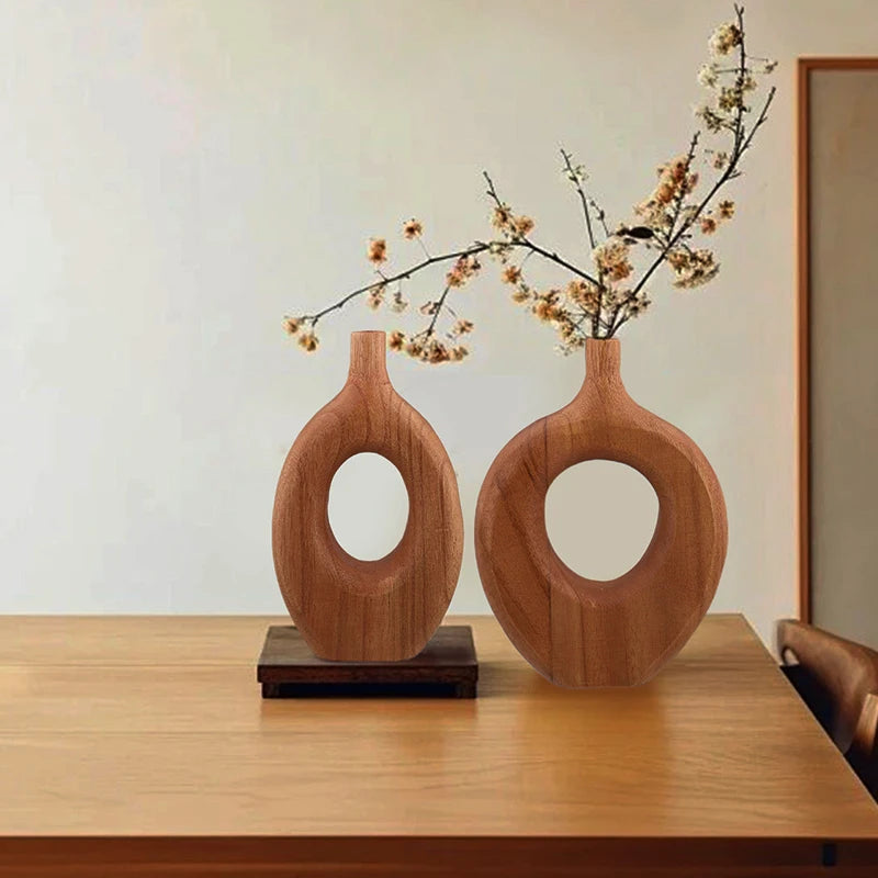 Vaso Nórdico de Madeira: Elegância e Design Exclusivo