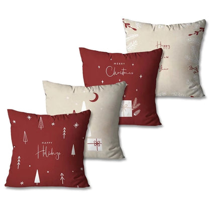Kit com 4 Capas de Almofada Natalinas