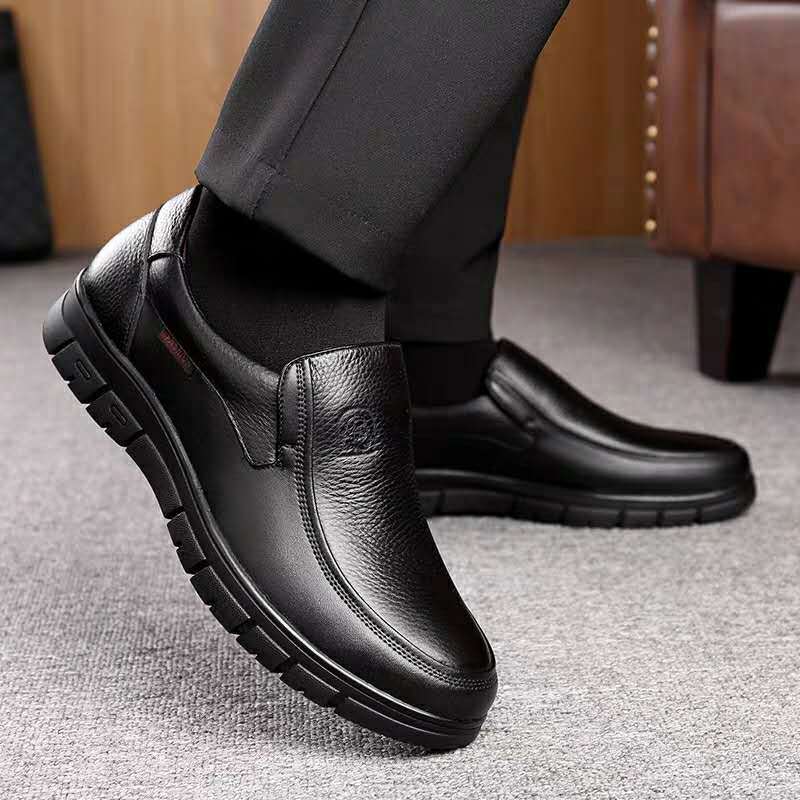 2023 Men's Genuine Leather Shoes 38-46 Head Leather Soft Anti-slip Rubber Loafers Shoes Man Casual Real Leather Shoes