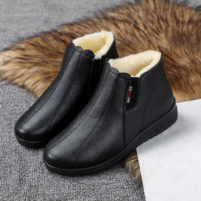 2022 Top Quality Mom Leather Ankle Boots Women Non-slip Winter Fur Snow Boots Female Wedge Oxford Sneakers Womens Winter Shoes