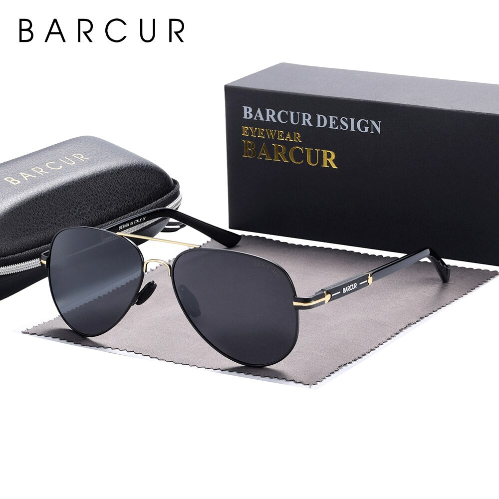 BARCUR Polarized Mens Sunglasses Pilot Sun Glasses for Men Accessories Driving Fishing Hiking Eyewear Oculos Gafas De Sol