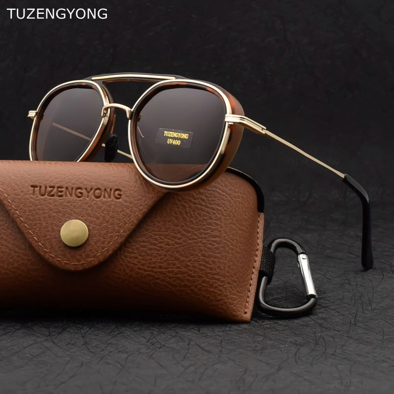 TUZENGYONG 2022 New Gothic Steampunk Polarized Sunglasses Women Brand Designer Vintage Men Sun Glasses UV400 Eyewear