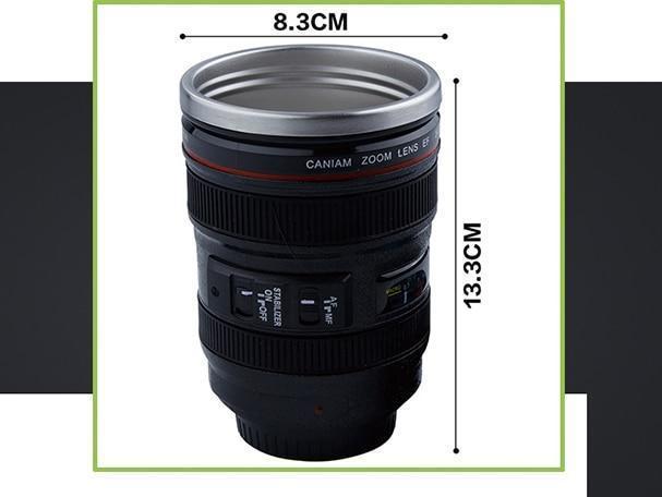 Caneca Térmica de Lentes de Câmera Fotográfica